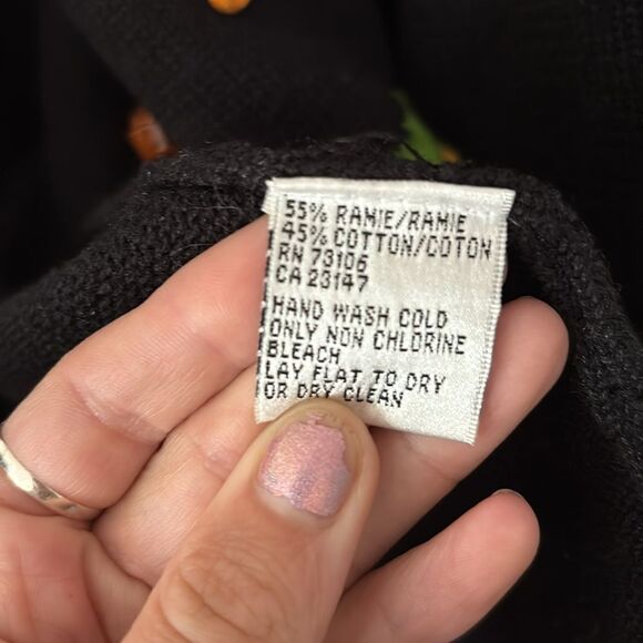 Colorful Leaf Embroidered Cardigan vintage Talbots women’s small novelty - Picture 6 of 6